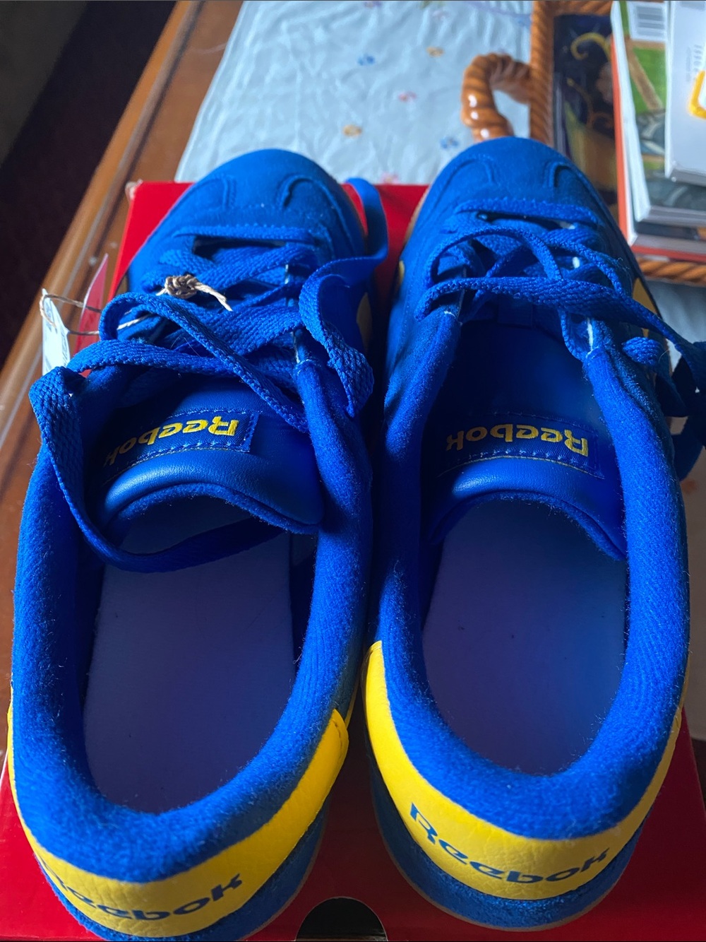 Reebok Unisex Smash Edge Sneakers - Royal Blue with Yellow Accents - Picture 2 of 5